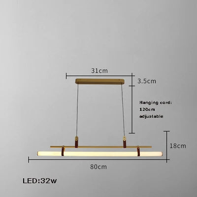 Minimalist LED chandelier trendy 2022 pendant lighting - vue 10 sur 10