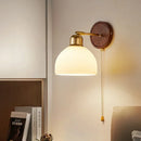 Glass wall light with pull switch artistic decor