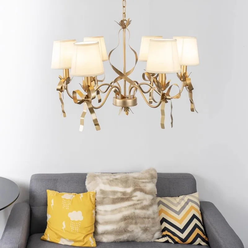 Modern bow chandelier for children and princesses - vue 3 sur 5
