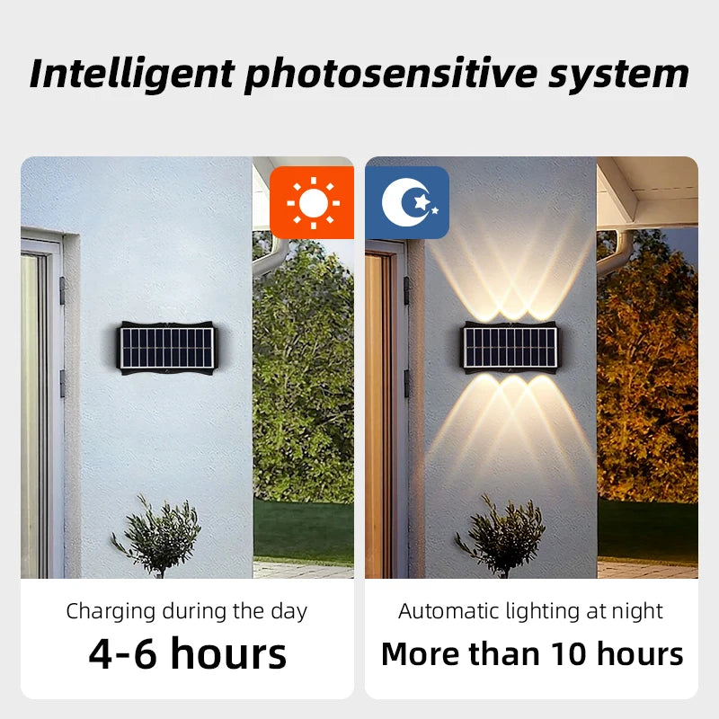 Outdoor solar LED lamp with automatic decorative lighting - vue 5 sur 13