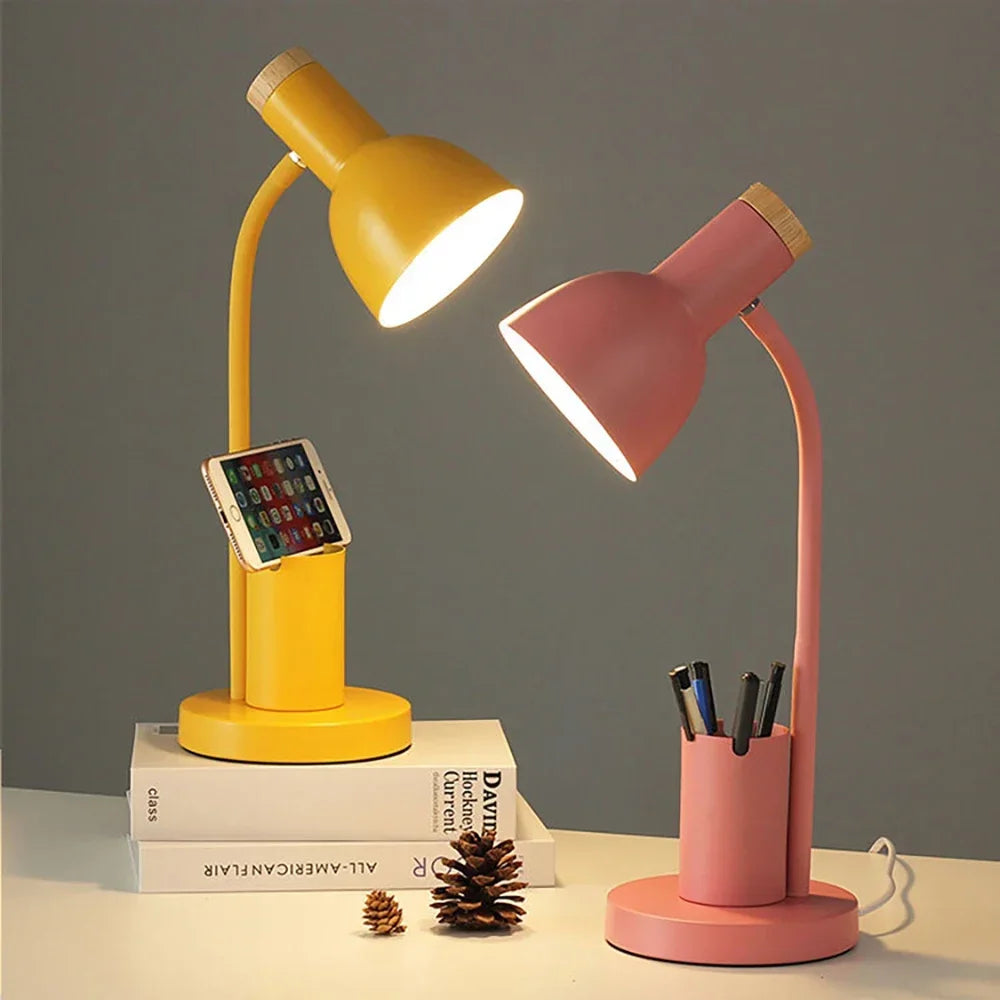 Nordic creative desk lamp with decorative LED pen holder