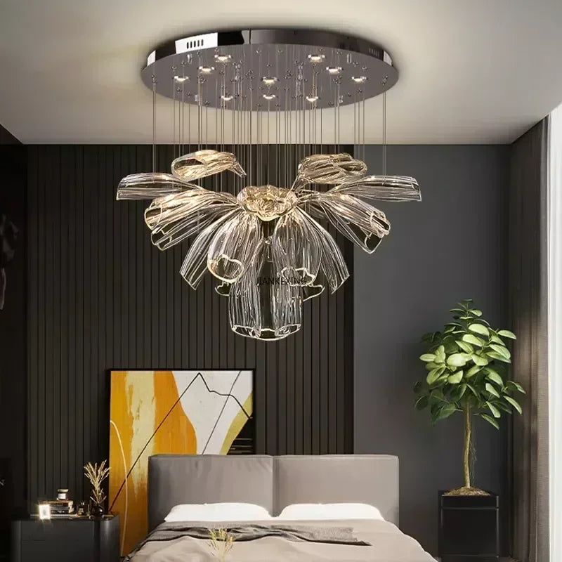 Art deco glass pendant light for a modern and elegant interior