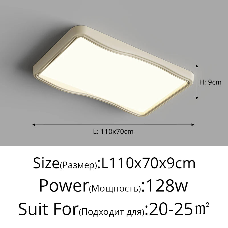 Rectangular wooden ceiling light with full-spectrum eye protection