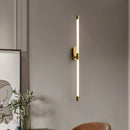 Minimalist acrylic LED wall light with metallic dimmer