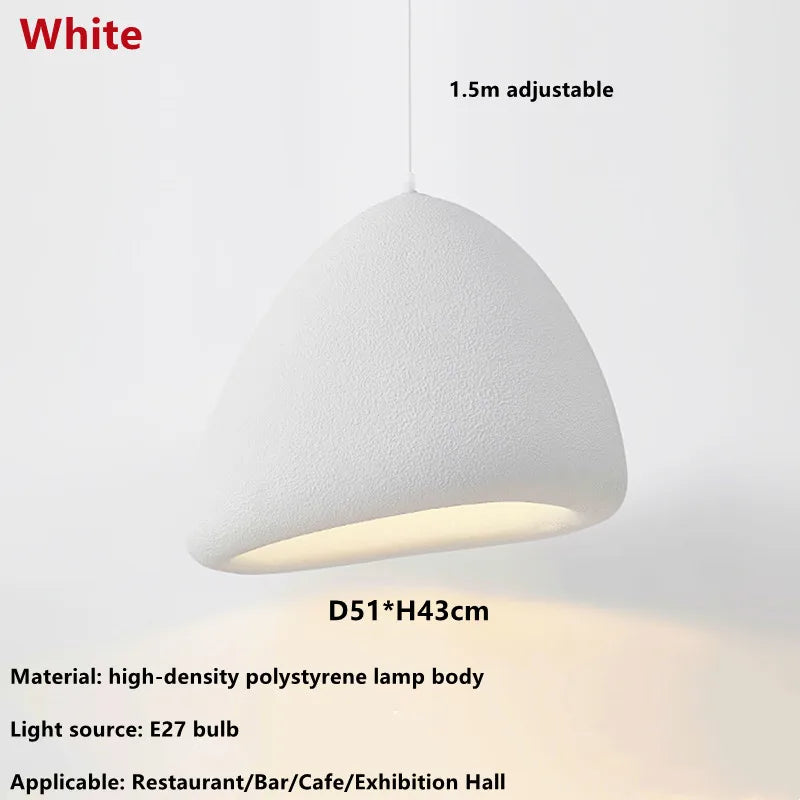 Modern Japanese wabi sabi style LED pendant light for interior decor