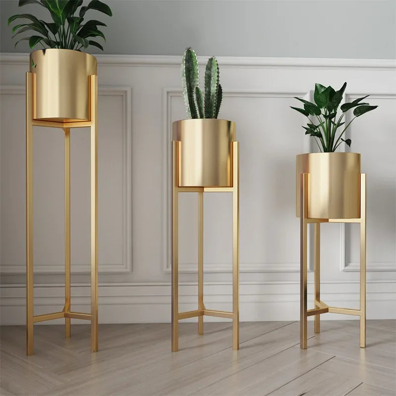 golden iron flower stand for home decor