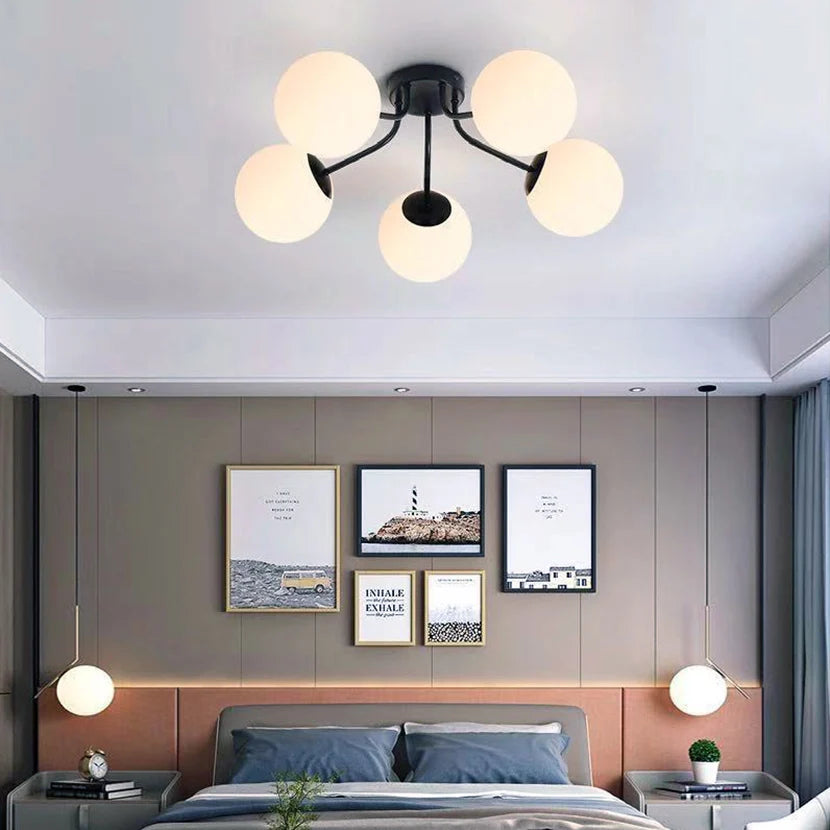 LED glass ball pendant light for restful sleep - vue 3 sur 11
