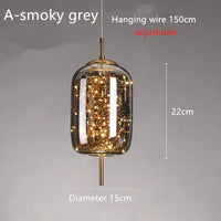 Nordic red mesh bedside pendant light for girls