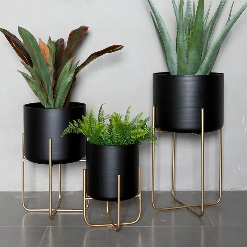 removable and freestanding gold flower stand for elegant plants