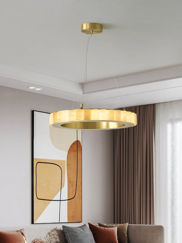 Modern duplex natural marble chandelier for family