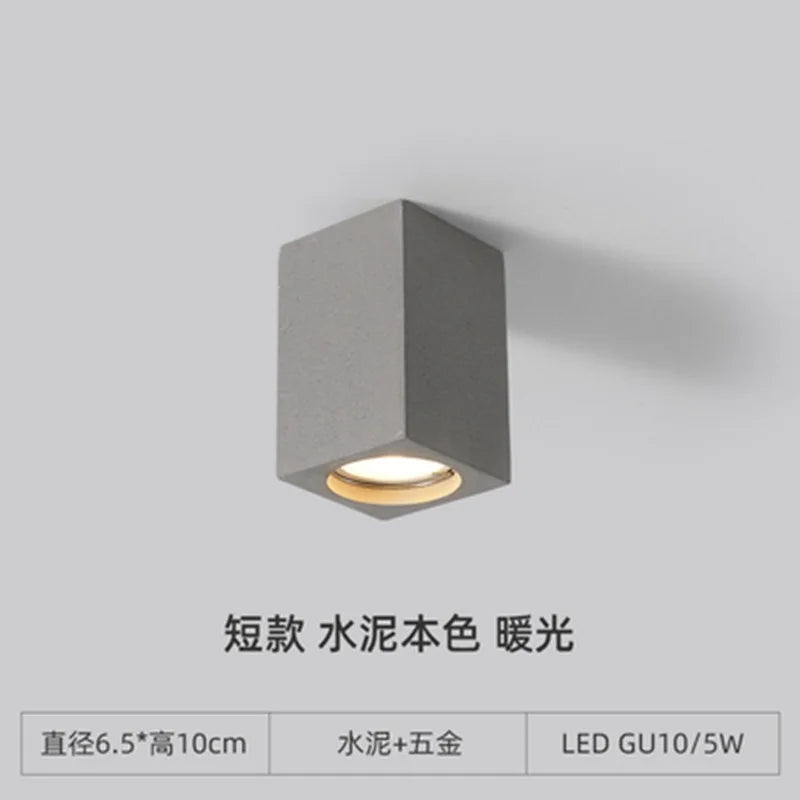 Terrazzo LED cement ceiling light with industrial style for modern interiors