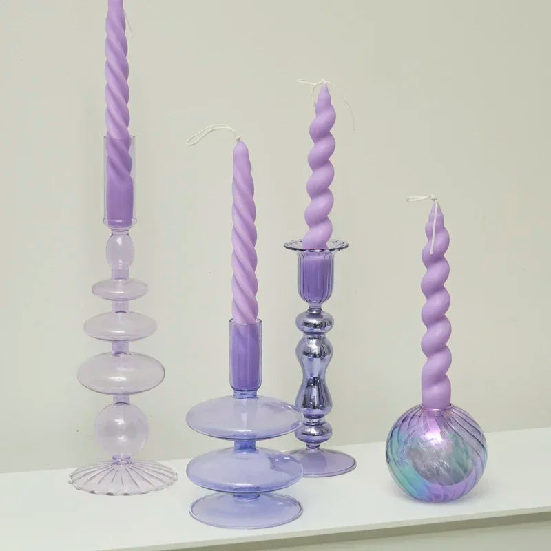 Decorative glass candle holders for weddings and home decor