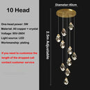 Modern elegant copper crystal LED chandelier
