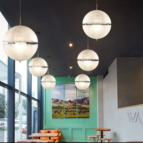 Italian designer moon pendant light with premium LED lighting - vue 3 sur 12