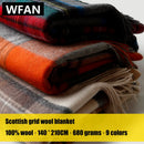 Wool cashmere plaid blanket with scottish check winter countryside style