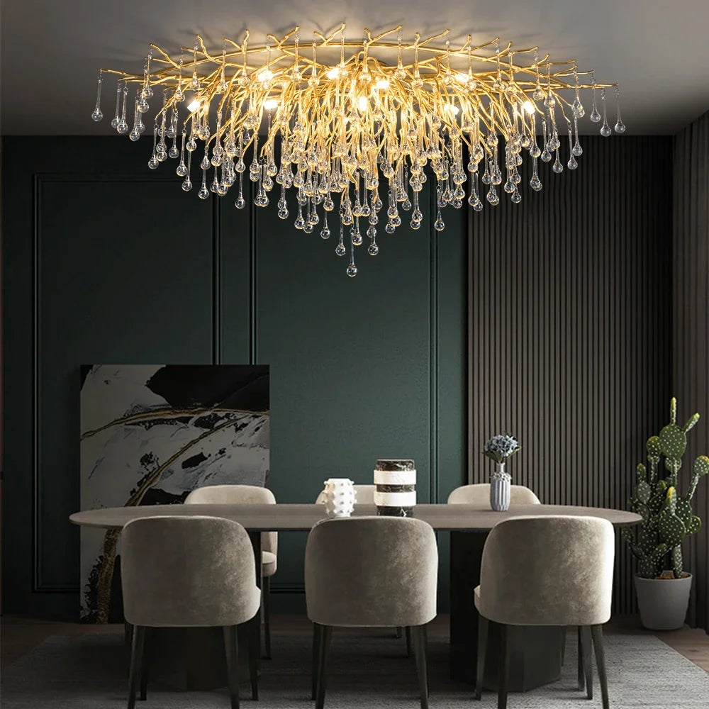 Nordic crystal LED chandelier for elegant lighting