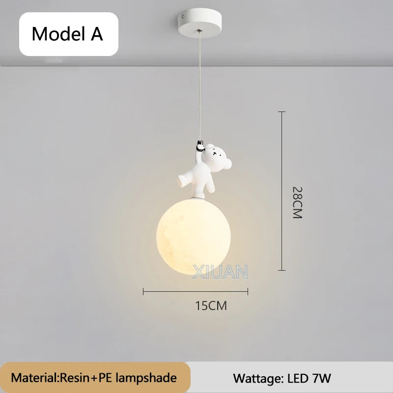 Decorative resin bear lamp for children's room