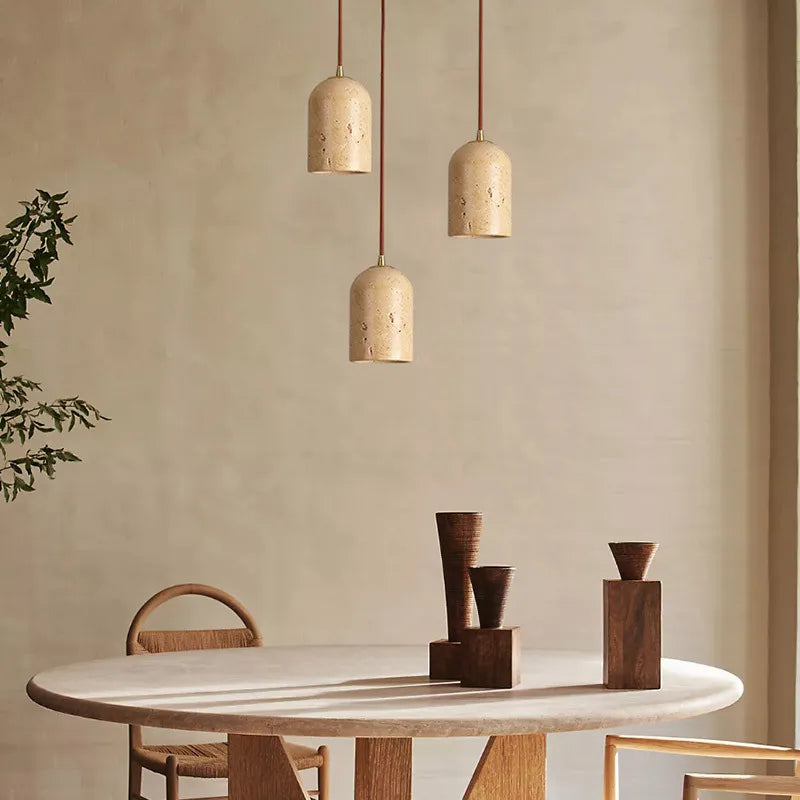suspension en bois et pierre naturelle pour intérieur décoratif - vue 3 sur 11