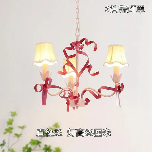 Cute children's chandelier in pastoral style with bow - vue 13 sur 14
