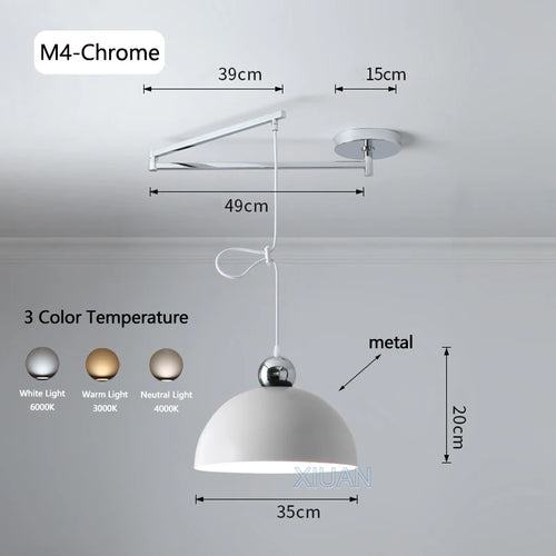 Modern swinging arm LED pendant light - vue 23 sur 30