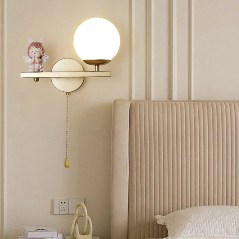 Pink unicorn wall light for children's bedroom