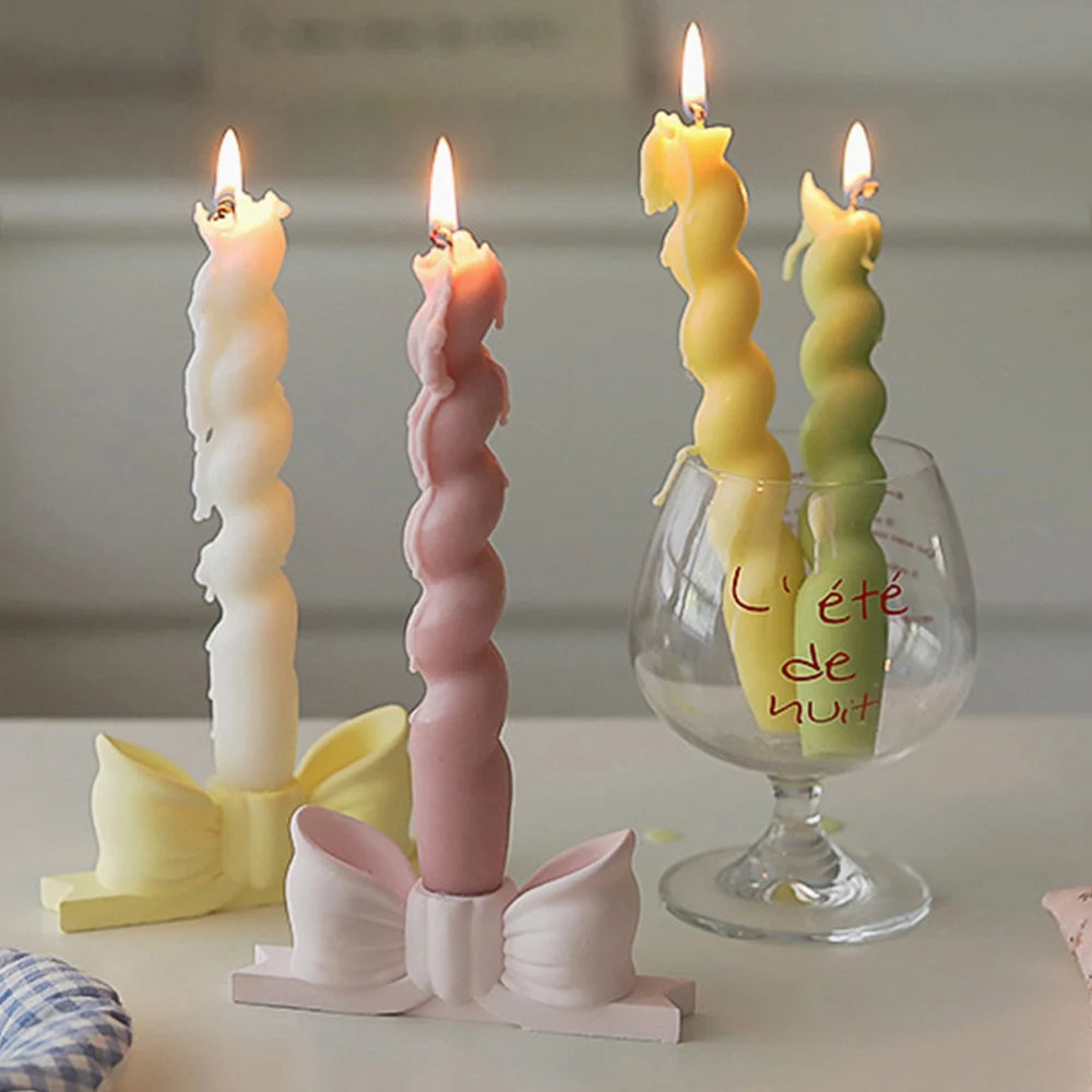 Vintage Korean decorative bow-shaped candle holder