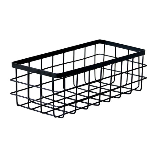 Metal Storage Basket, Black and White, Office Desktop, Cosmetic Sorting Baskets, Kitchen Seasoning Jar Organizer, Iron Box - vue 6 sur 10