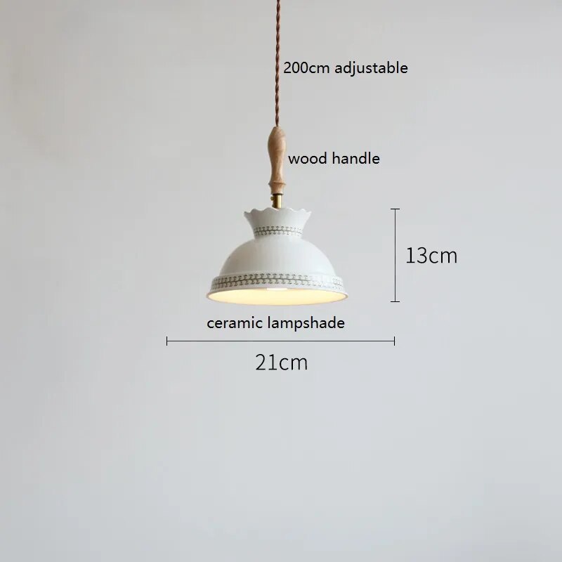 Suspension design led papillon céramique et bois - vue 8 sur 30