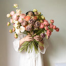 Silk peony bouquet for wedding decoration