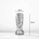 abstract glass sculpture with decorative stripes for interior decoration