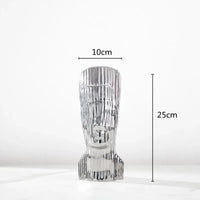 abstract glass sculpture with decorative stripes for interior decoration