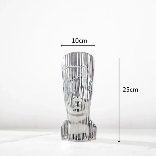 abstract glass sculpture with decorative stripes for interior decoration