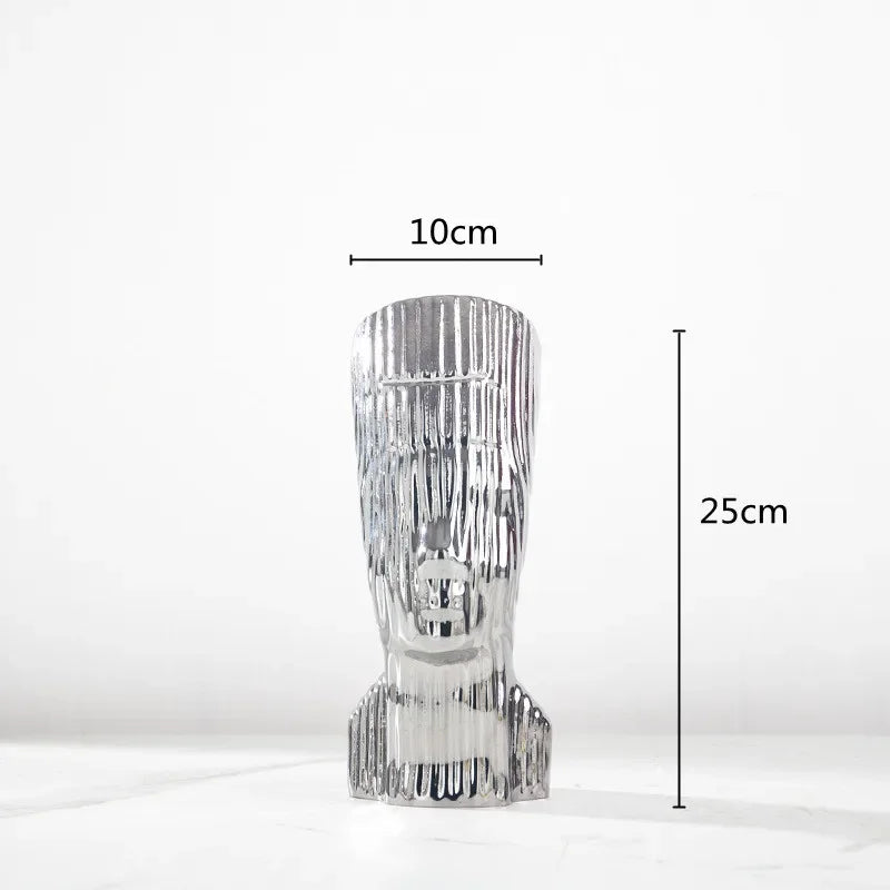 abstract glass sculpture with decorative stripes for interior decoration