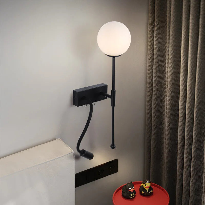Modern adjustable glass wall light