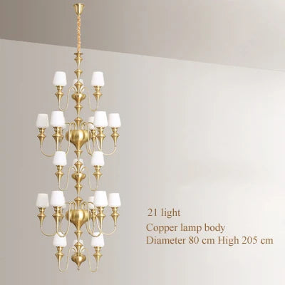 black copper led chandelier for elegant hotel decoration - vue 21 sur 22