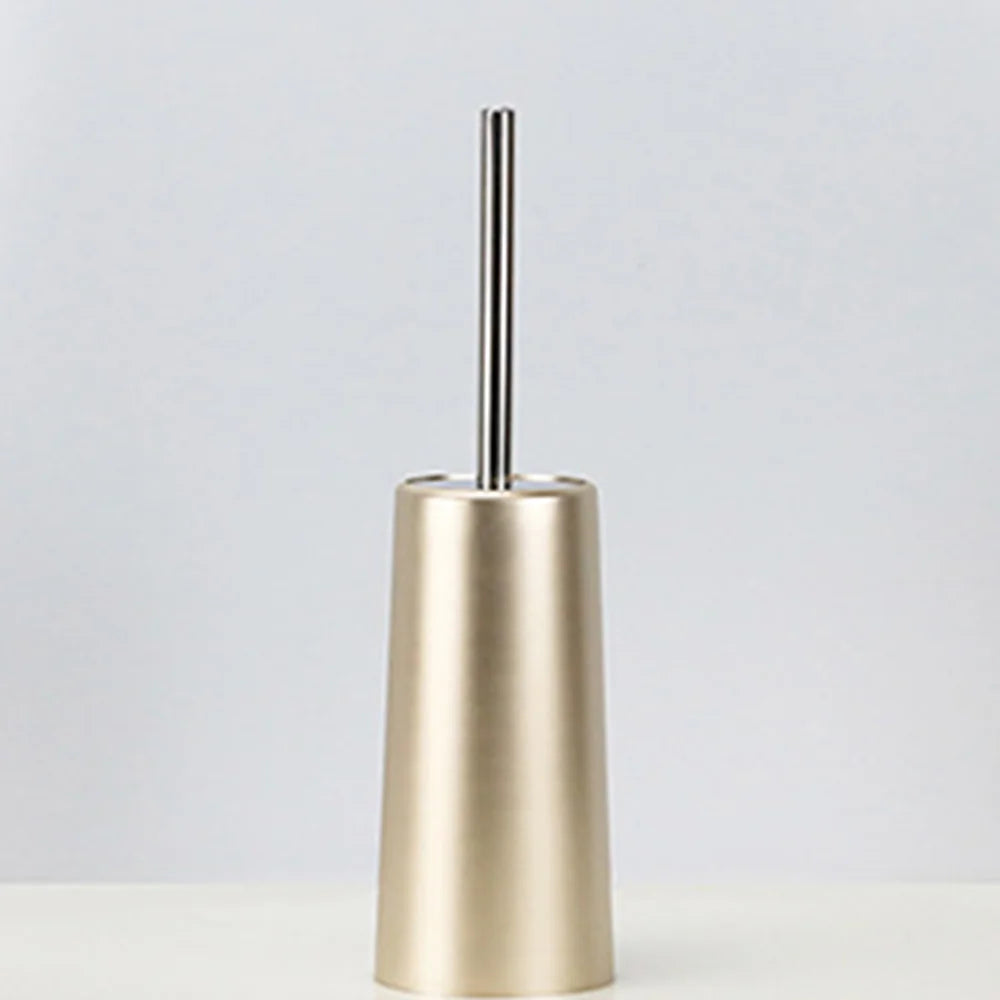 Stainless steel toilet brush and holder for bathroom