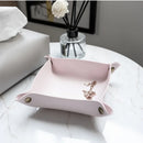 Leather storage box for desk and accessories