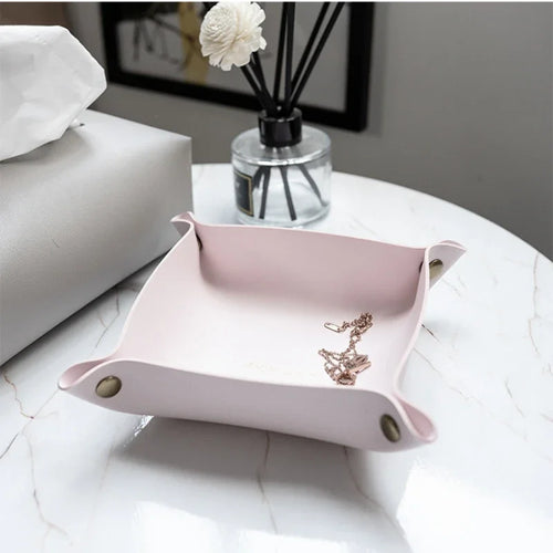 Leather storage box for desk and accessories - vue 6 sur 20