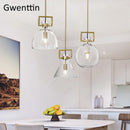Modern metal and glass pendant light industrial style interior decor