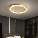Modern luxury ceiling light with circular and rectangular LED rings