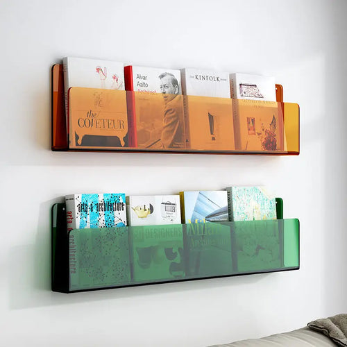 acrylic wall-mounted magazine rack for brochures and files