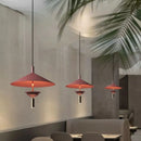Minimalist postmodern flying saucer pendant light