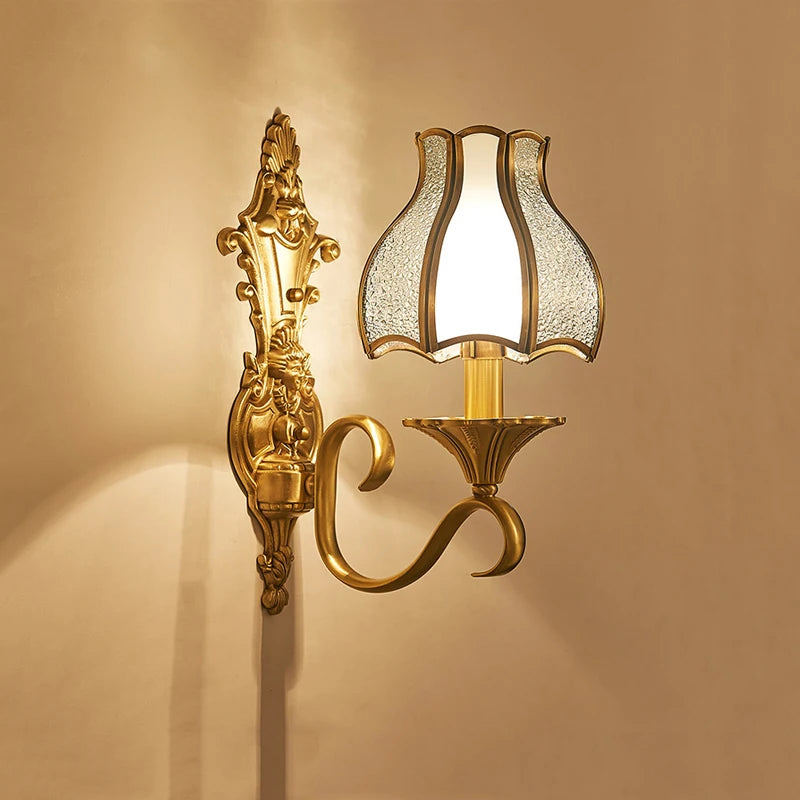 Modern European style copper wall light, creative and simple