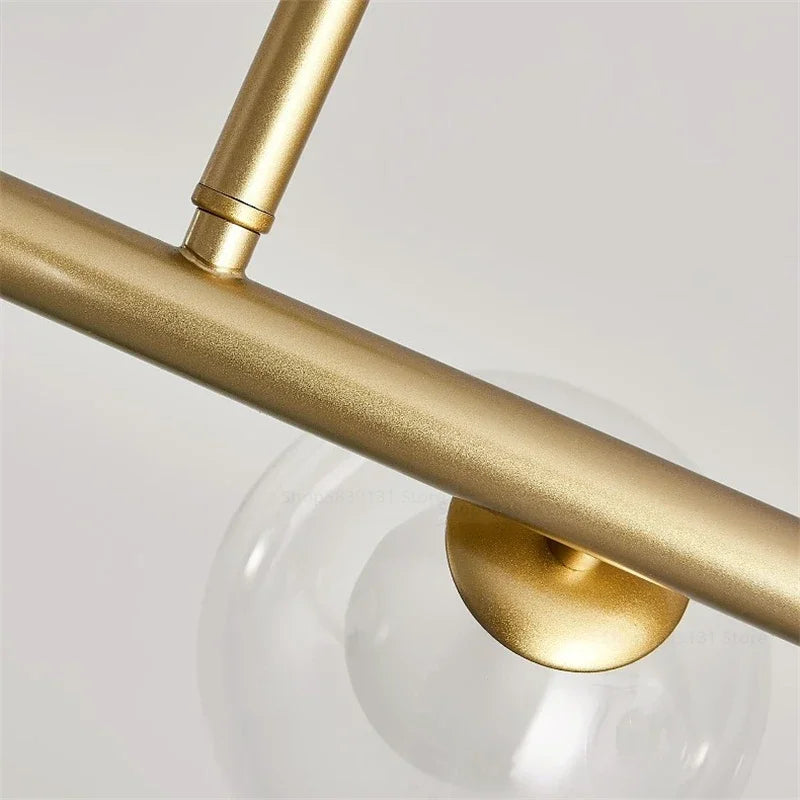 Modern LED chandelier with nordic glass ball lamps - vue 4 sur 12