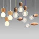 Vintage oak wood pendant light modern design
