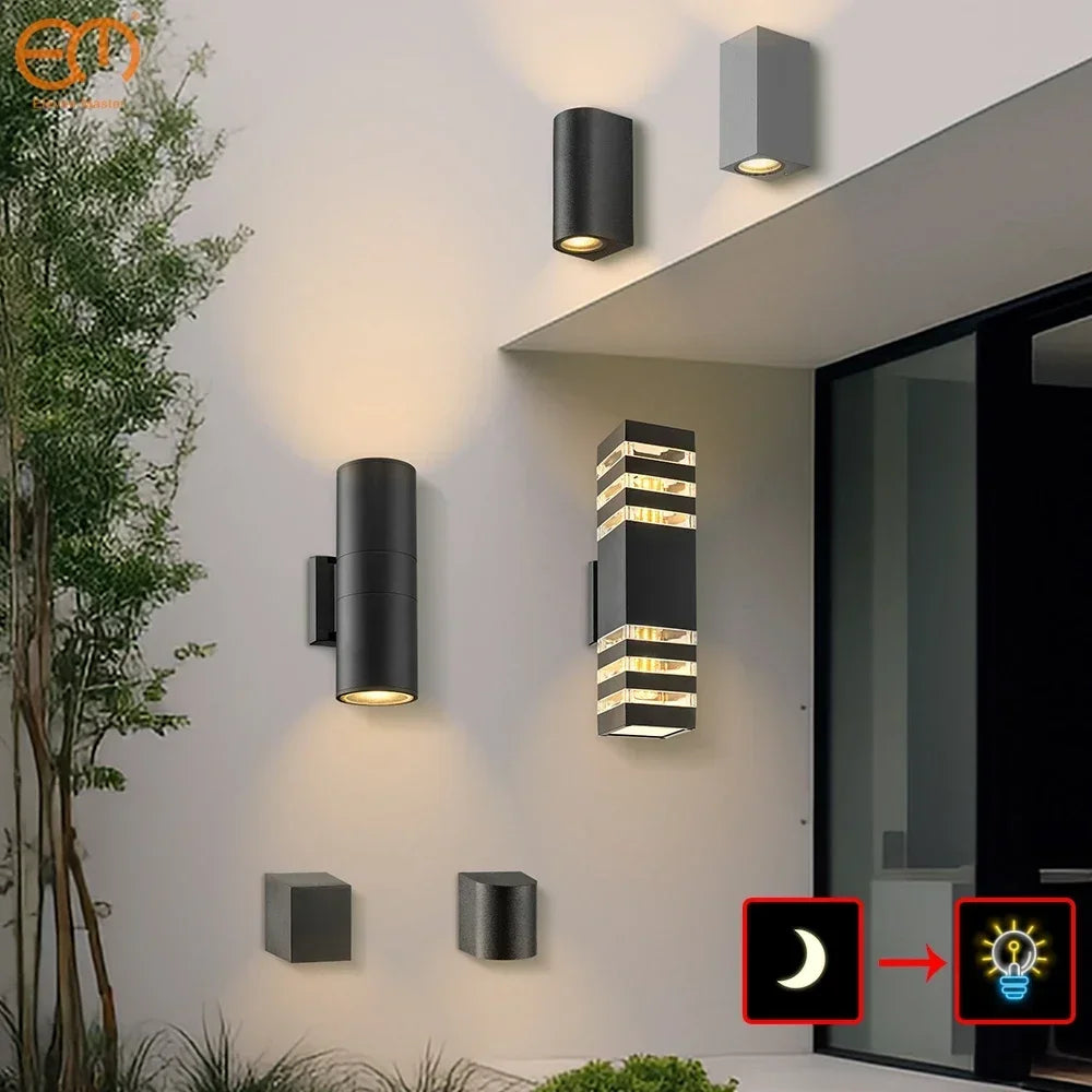 Waterproof LED wall light with sensor for indoor and outdoor use