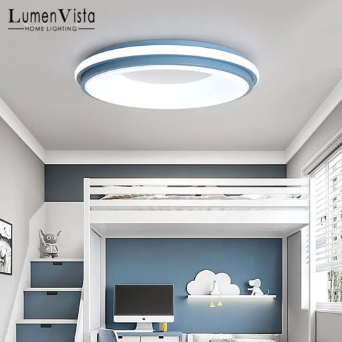 Modern LED ceiling light macaron remote dimming indoor decoration