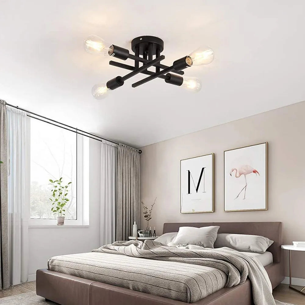 Modern minimalist LED ceiling light with 2/4/6 creative lights