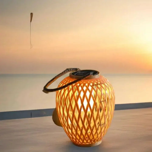 Solar bamboo-effect outdoor light for decorative garden use - vue 6 sur 8