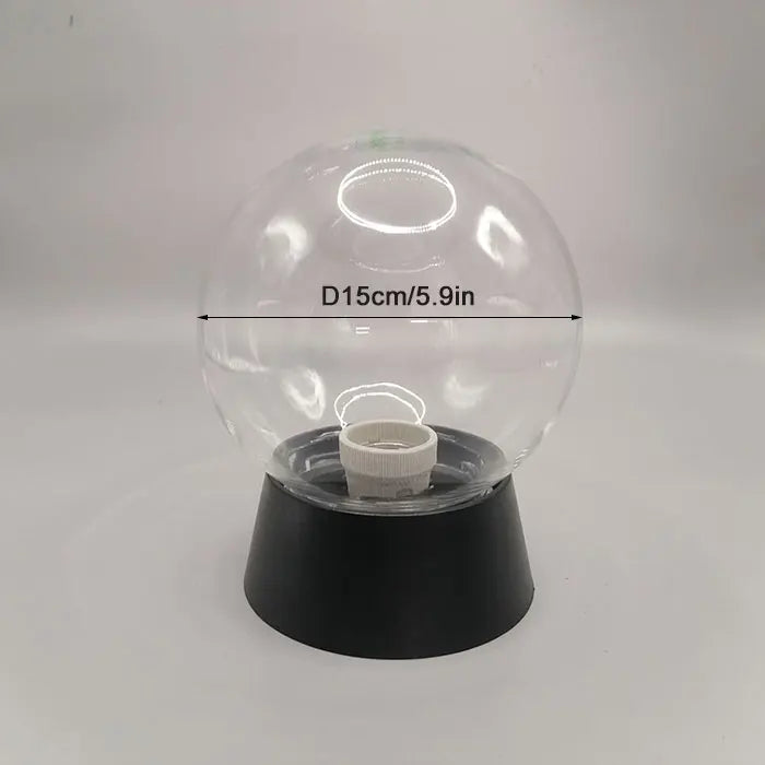 Outdoor black globe post lamp for garden and terrace lighting